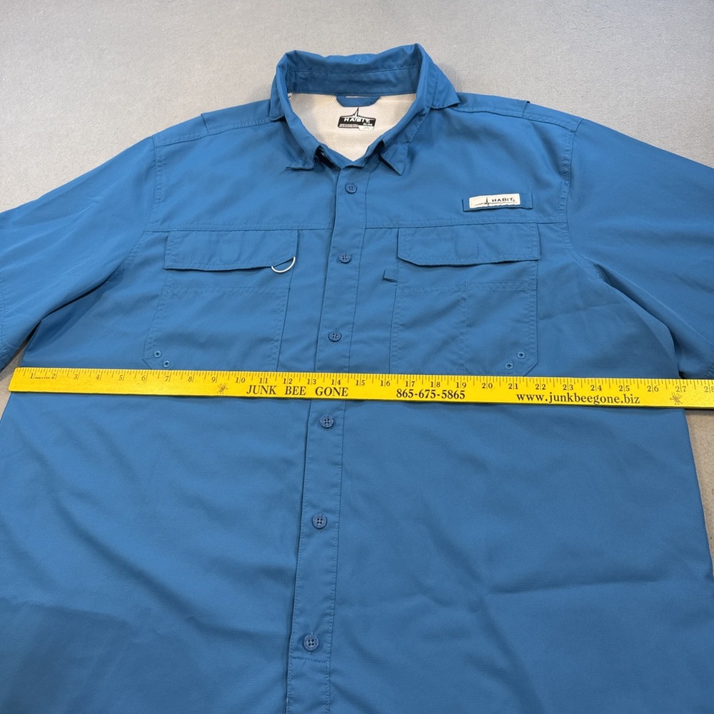 Habitat Shirt Mens XL  Fishing BLUE  Vented Outdoor Long Sleeve UPF 30+ - Picture 5 of 7